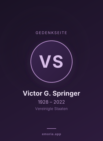 Gedenkportrait von Victor G. Springer