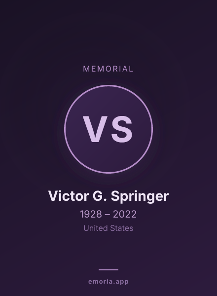 Memorial portrait of Victor G. Springer