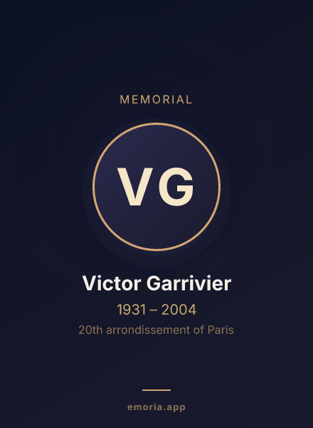 Memorial portrait of Victor Garrivier