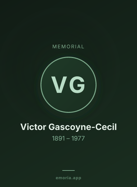 Memorial portrait of Victor Gascoyne-Cecil