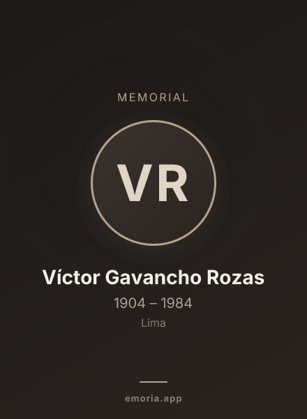 Memorial portrait of Víctor Gavancho Rozas