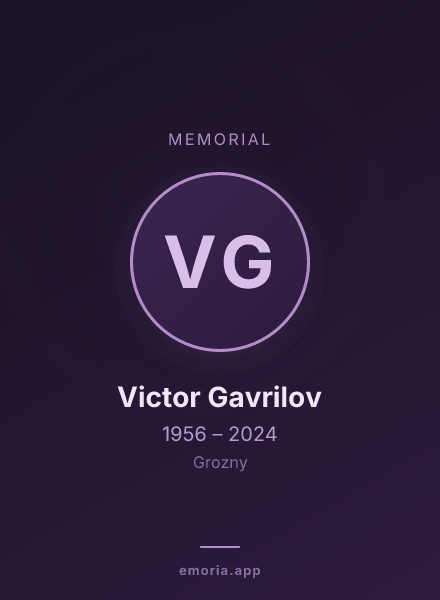 Memorial portrait of Victor Gavrilov