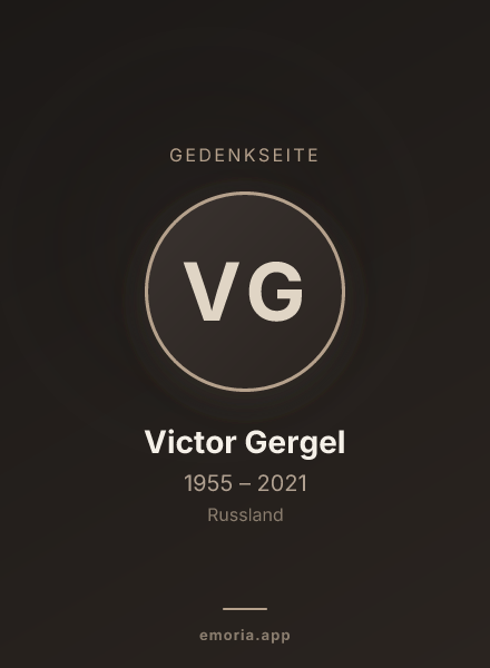 Gedenkportrait von Victor Gergel