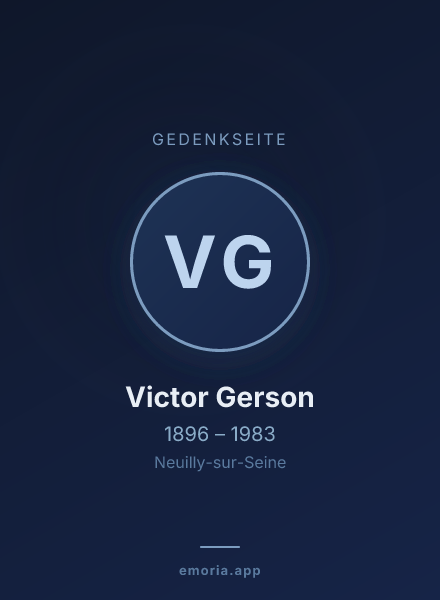 Gedenkportrait von Victor Gerson