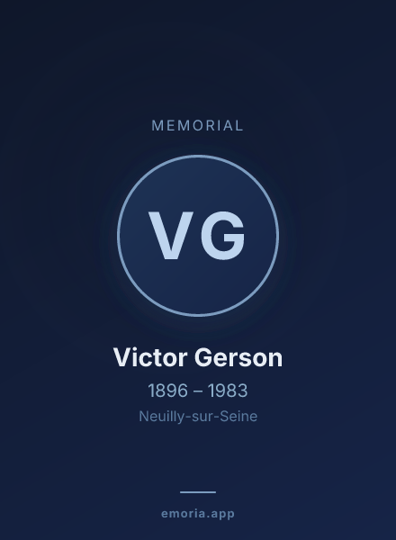 Memorial portrait of Victor Gerson