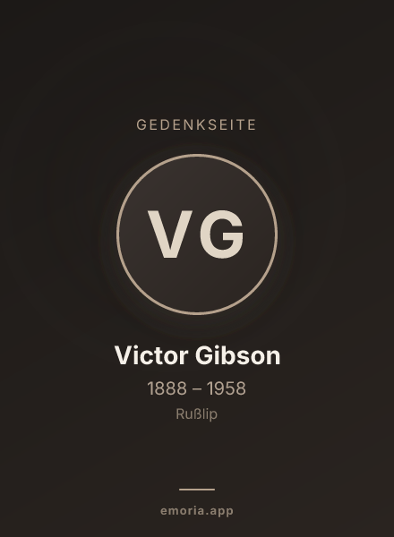 Gedenkportrait von Victor Gibson