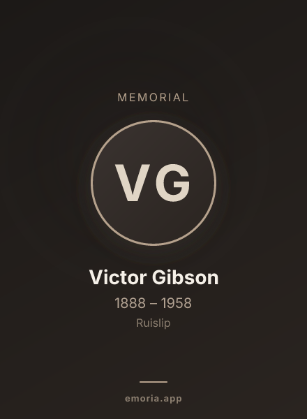 Memorial portrait of Victor Gibson