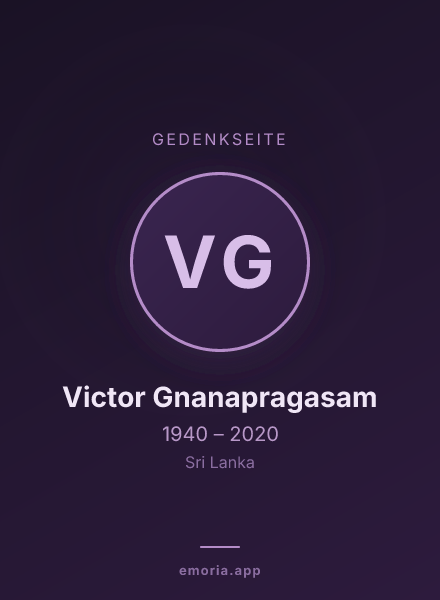 Gedenkportrait von Victor Gnanapragasam