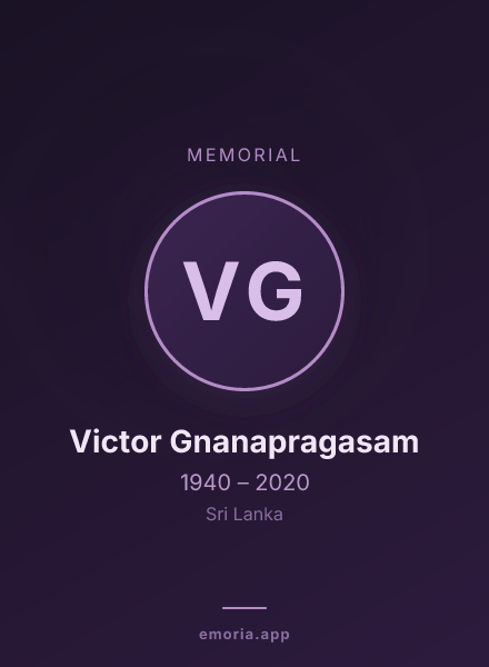 Memorial portrait of Victor Gnanapragasam