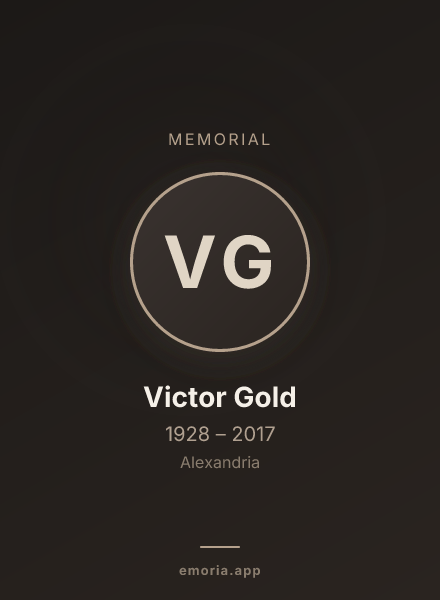 Memorial portrait of Victor Gold