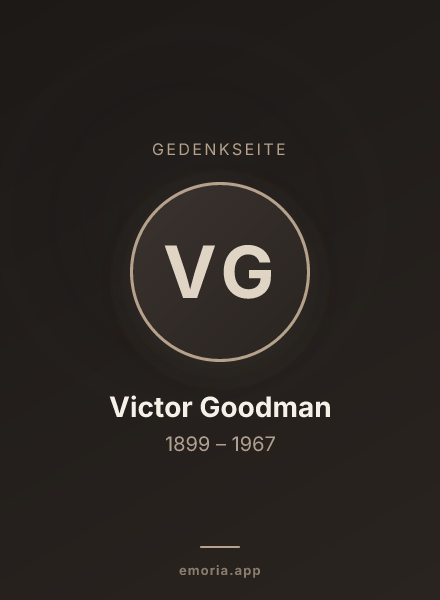 Gedenkportrait von Victor Goodman