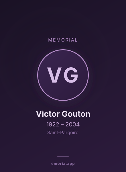 Memorial portrait of Victor Gouton