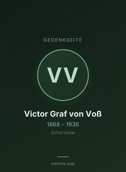 Gedenkportrait von Victor Graf von Voß