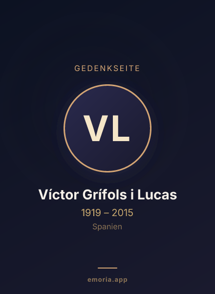 Gedenkportrait von Víctor Grífols i Lucas