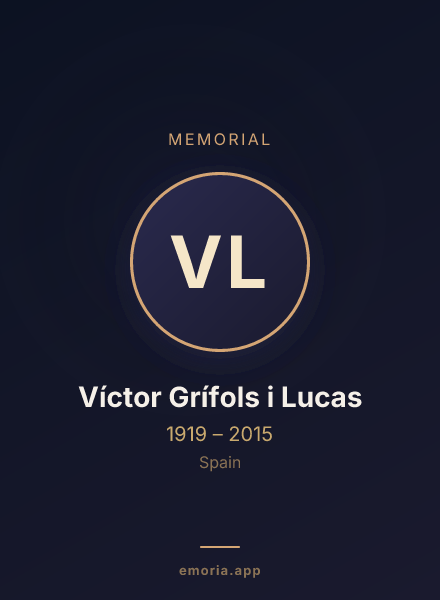 Memorial portrait of Víctor Grífols i Lucas