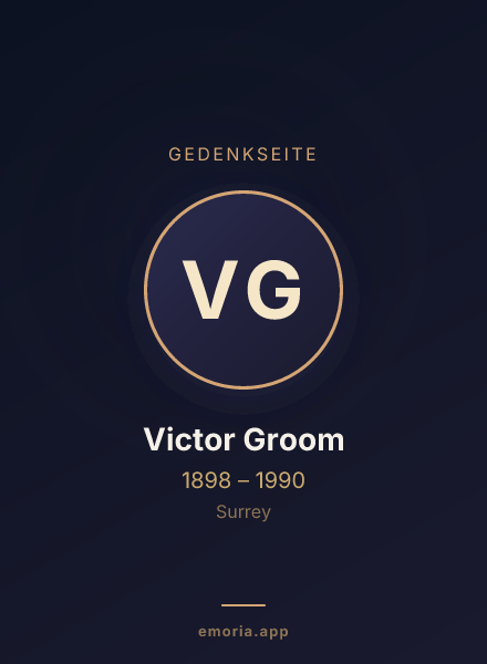 Gedenkportrait von Victor Groom