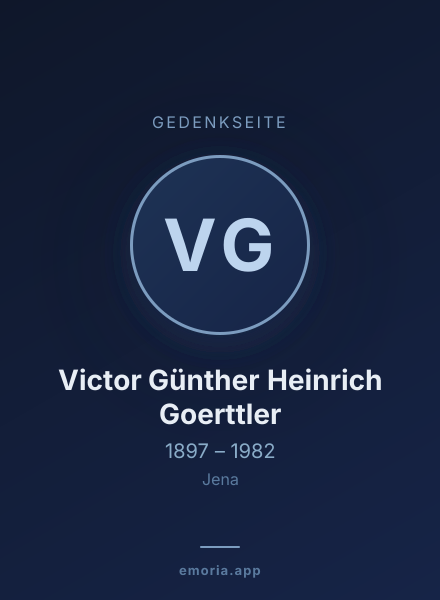 Gedenkportrait von Victor Günther Heinrich Goerttler