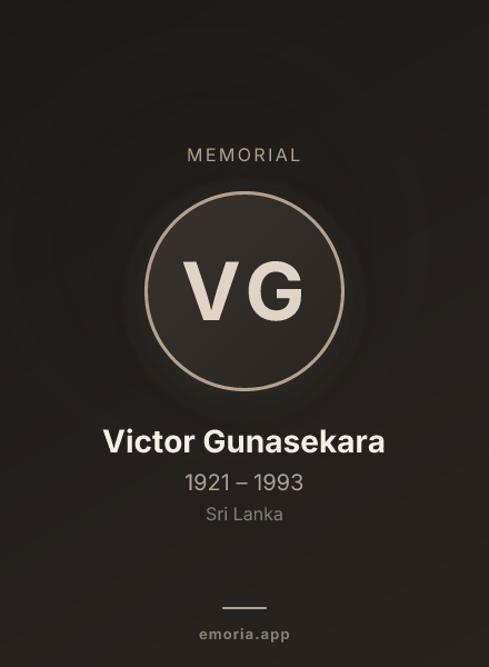 Memorial portrait of Victor Gunasekara