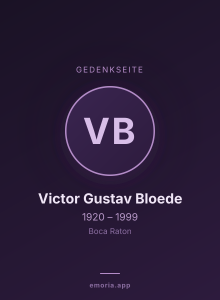 Gedenkportrait von Victor Gustav Bloede