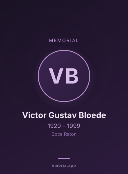 Memorial portrait of Victor Gustav Bloede