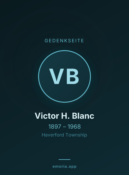 Gedenkportrait von Victor H. Blanc