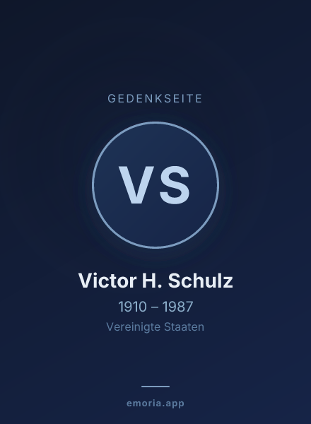 Gedenkportrait von Victor H. Schulz