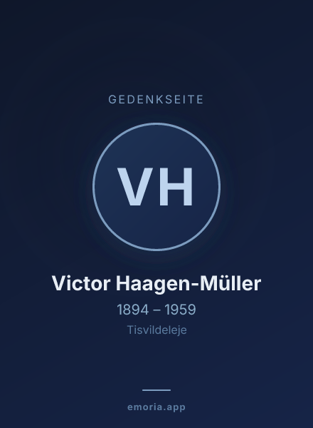 Gedenkportrait von Victor Haagen-Müller