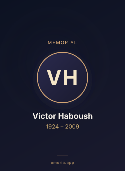 Memorial portrait of Victor Haboush