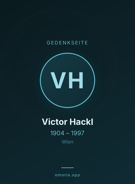 Gedenkportrait von Victor Hackl