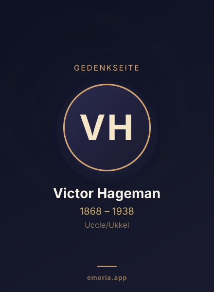 Gedenkportrait von Victor Hageman