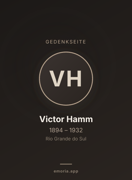 Gedenkportrait von Victor Hamm