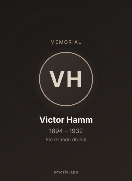 Memorial portrait of Victor Hamm