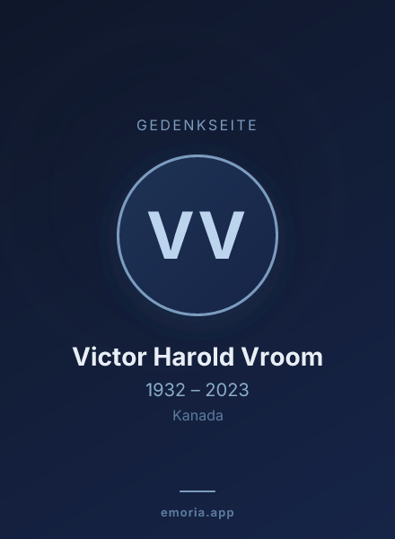 Gedenkportrait von Victor Harold Vroom