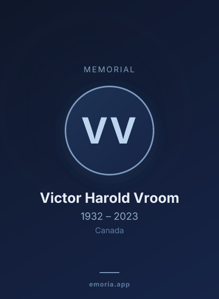 Memorial portrait of Victor Harold Vroom
