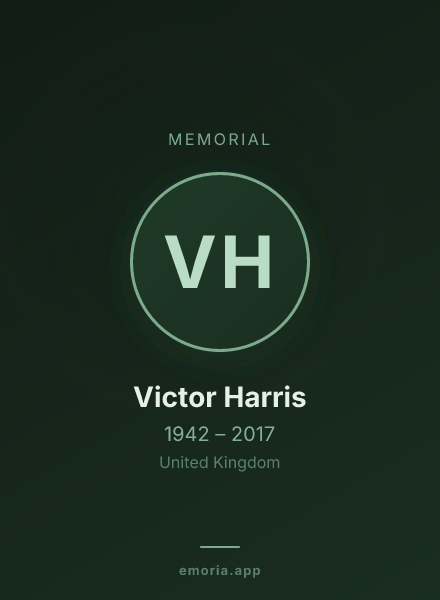 Memorial portrait of Victor Harris