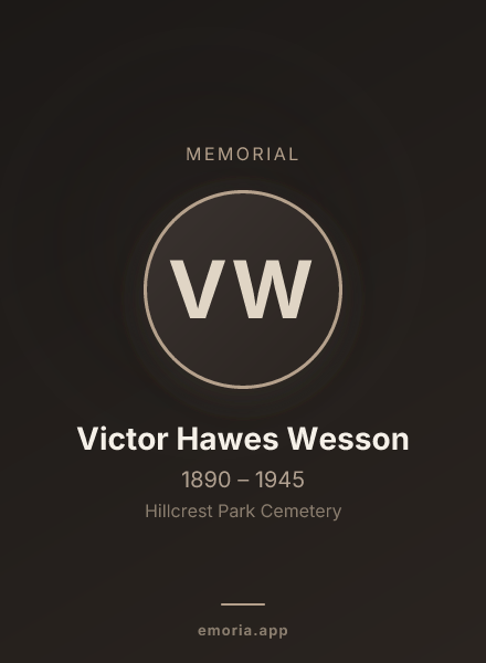 Memorial portrait of Victor Hawes Wesson