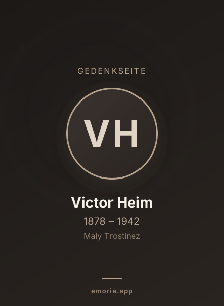 Gedenkportrait von Victor Heim
