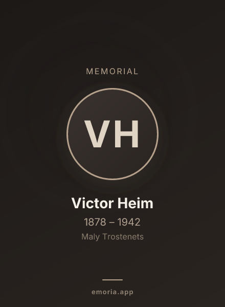 Memorial portrait of Victor Heim