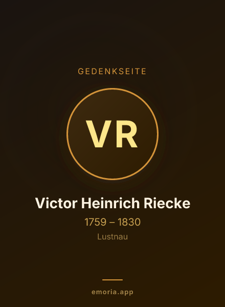 Gedenkportrait von Victor Heinrich Riecke