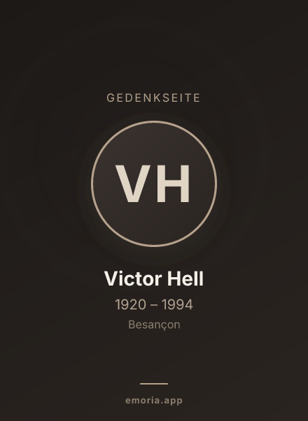 Gedenkportrait von Victor Hell