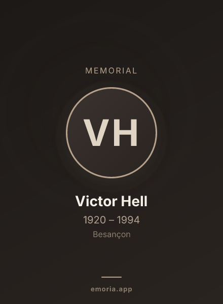 Memorial portrait of Victor Hell