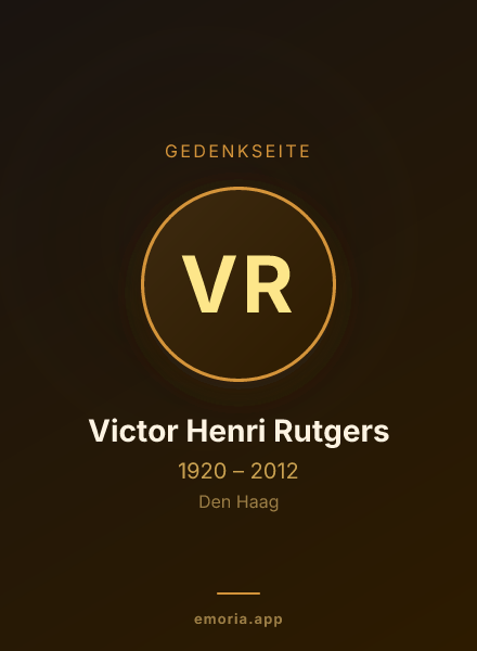Gedenkportrait von Victor Henri Rutgers