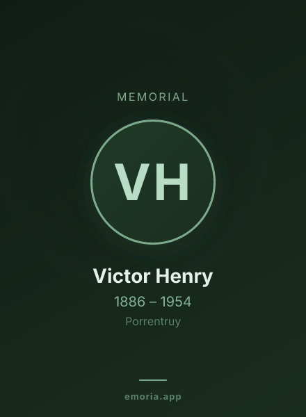 Memorial portrait of Victor Henry