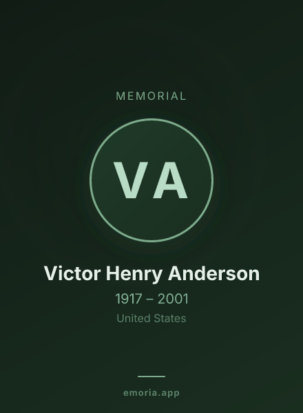 Memorial portrait of Victor Henry Anderson