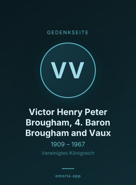 Gedenkportrait von Victor Henry Peter Brougham, 4. Baron Brougham and Vaux