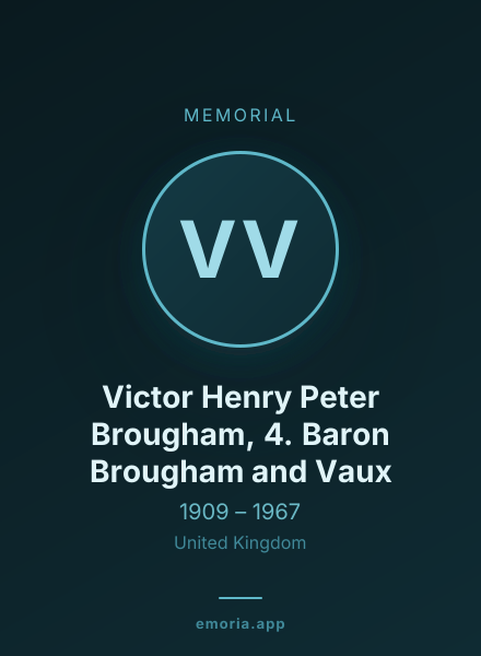 Memorial portrait of Victor Henry Peter Brougham, 4. Baron Brougham and Vaux