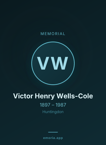 Memorial portrait of Victor Henry Wells-Cole