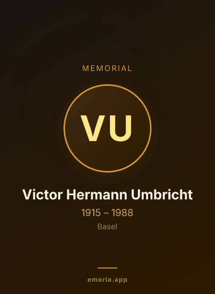 Memorial portrait of Victor Hermann Umbricht