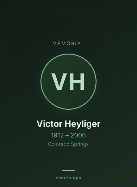 Memorial portrait of Victor Heyliger