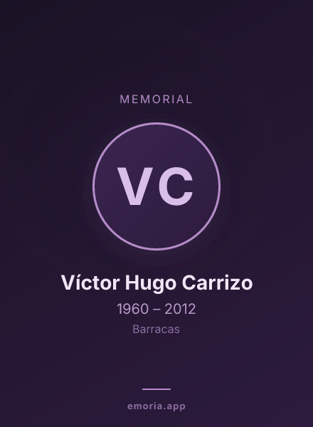 Memorial portrait of Víctor Hugo Carrizo